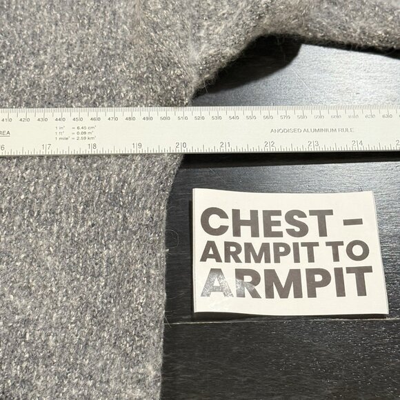 Vintage 80s Silk Angora Blend Gray Sequin Beaded Womens Holiday Sweater Medium - Picture 8 of 9